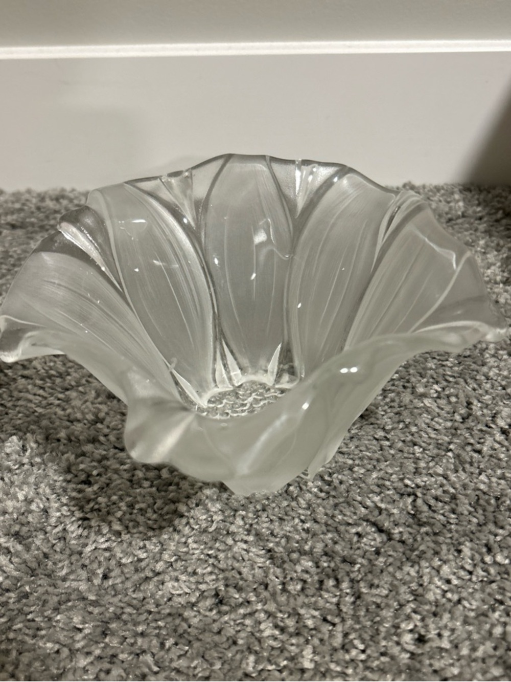 Vtg Walther-Glas Glass Bowls #26624 Susana Sunflower Frosted Clear Dish Decor